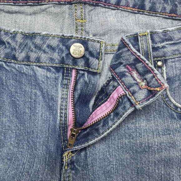 VTG Y2K Twenty X Houston Jeans Embroidered Floral Distressed Bootcut Lowest Rise - Picture 8 of 15